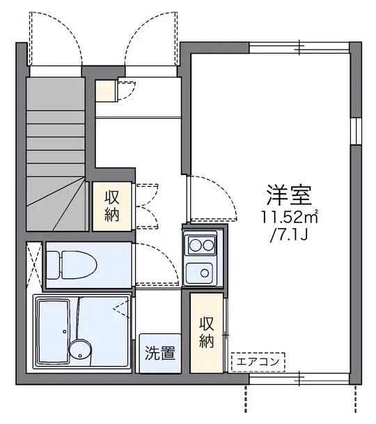 レオネクストミツワ(1K/1階)の間取り写真