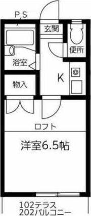 コスタリカ江尻町(1K/2階)の間取り写真