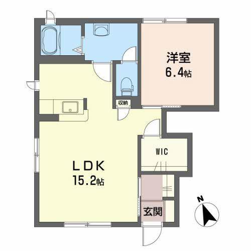 シャーメゾン エピナール A棟(1LDK/1階)の間取り写真