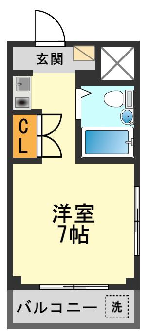 SEPIAゼロ(ワンルーム/3階)の間取り写真