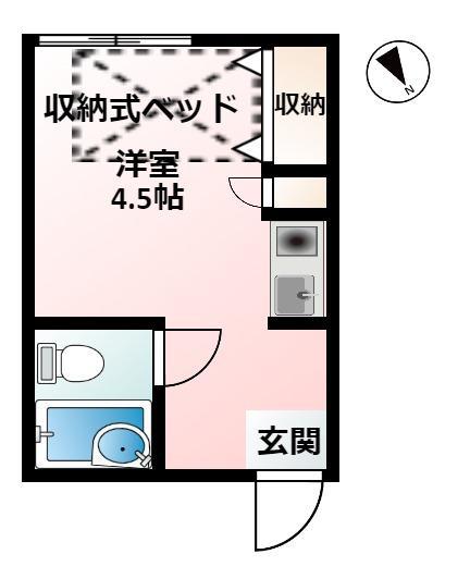 ウィング大崎(ワンルーム/1階)の間取り写真