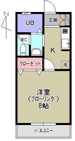 エトワール(1K/2階)の間取り写真