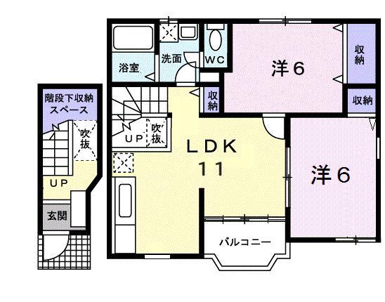 フォレスタ・ヴィラ(2LDK/2階)の間取り写真