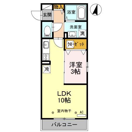 メルヴェーユ八潮中央B(1LDK/1階)の間取り写真