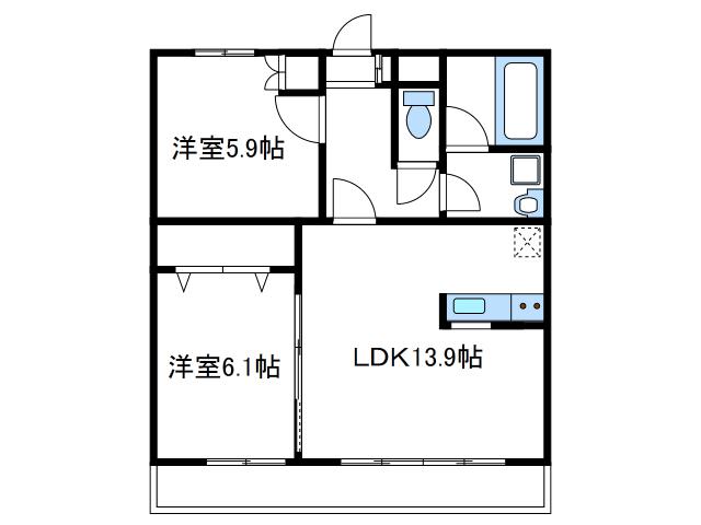 パークプラザ(2LDK/2階)の間取り写真