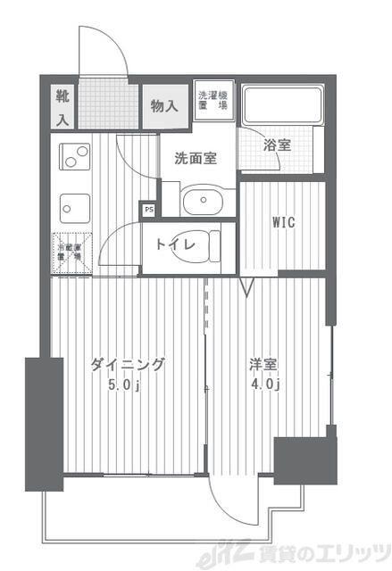 日神デュオステージ亀戸(1DK/8階)の間取り写真