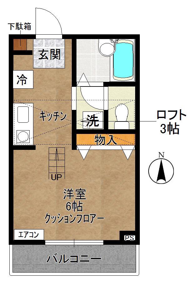 リアライズ叶(1K/3階)の間取り写真
