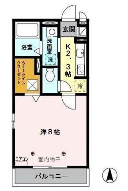エターナルB(1K/1階)の間取り写真
