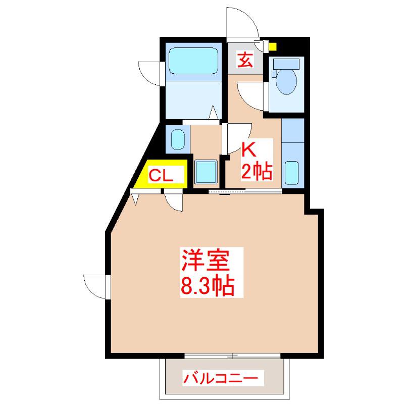 エルミタージュ荒田(1K/5階)の間取り写真