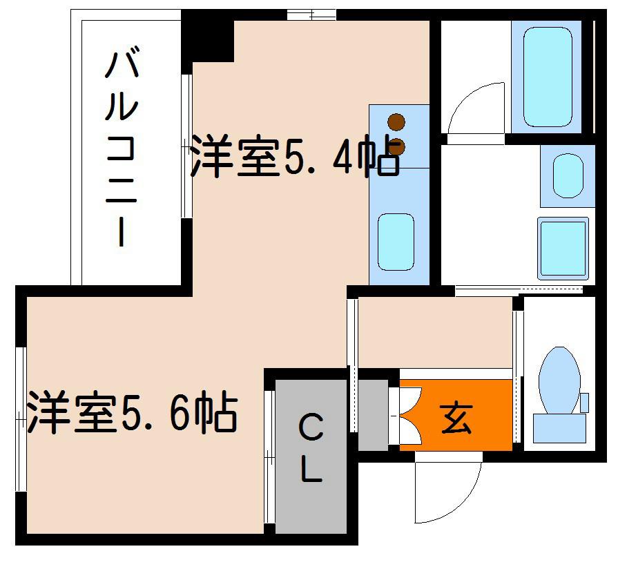 クリプトメリア京都六条(ワンルーム/2階)の間取り写真