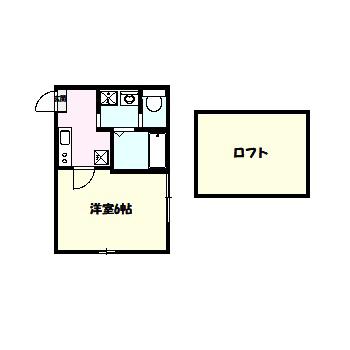 ヒューゲル多摩美(1K/2階)の間取り写真