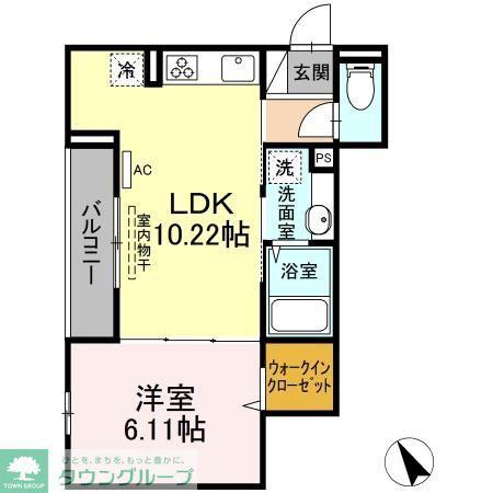 ラリュール徳丸(1LDK/2階)の間取り写真