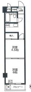 百人町2丁目マンション(2K/3階)の間取り写真