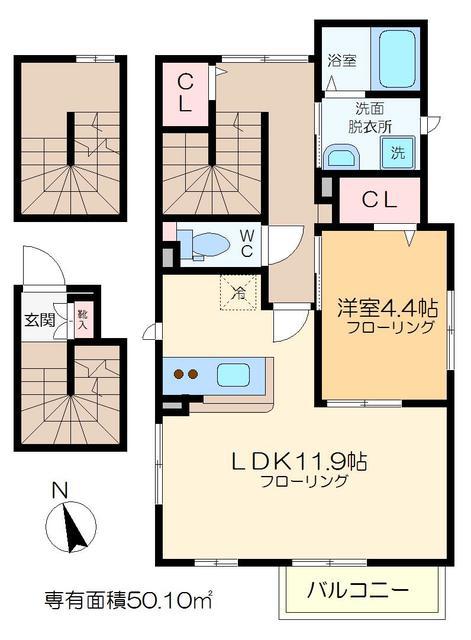 CONTE(1LDK/3階)の間取り写真