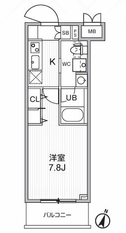 ALIVIS志村三丁目(1K/2階)の間取り写真
