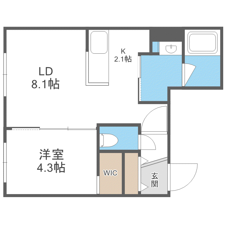 N19E16MS(1LDK/3階)の間取り写真