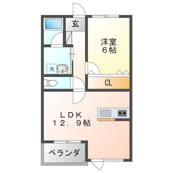 ステージS(1LDK/2階)の間取り写真