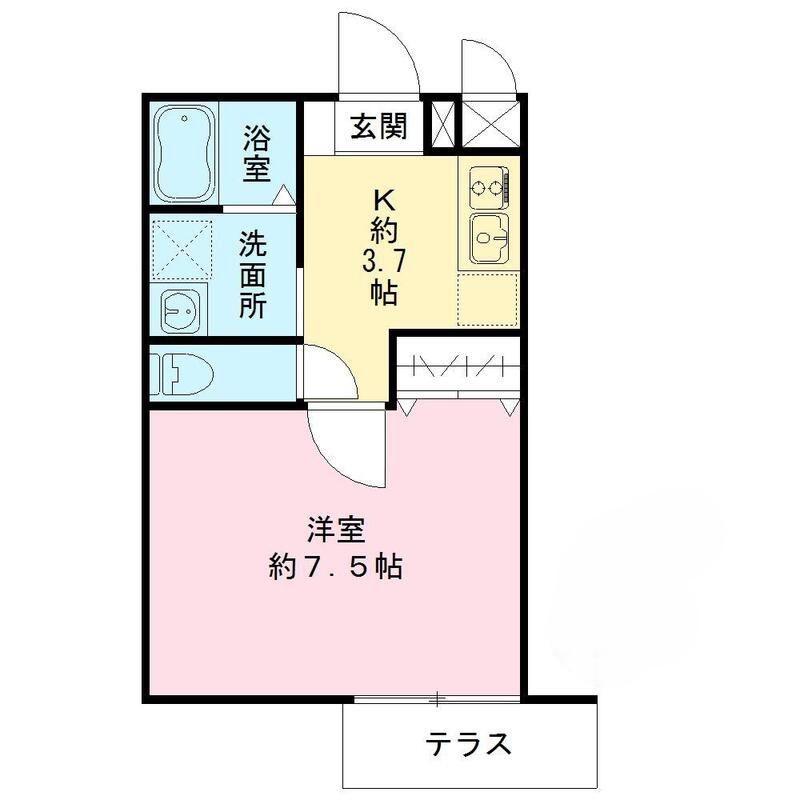 ラテルネ中野本町(1K/1階)の間取り写真