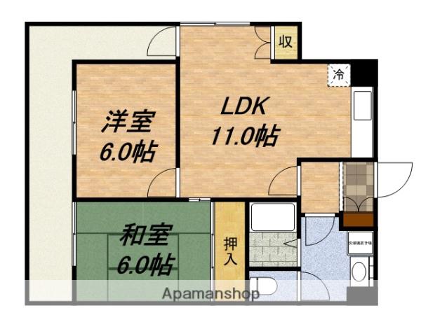 ラフィーネ北澤(2LDK/4階)の間取り写真