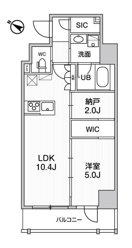 ステージグランデ日本橋人形町(1LDK/7階)の間取り写真