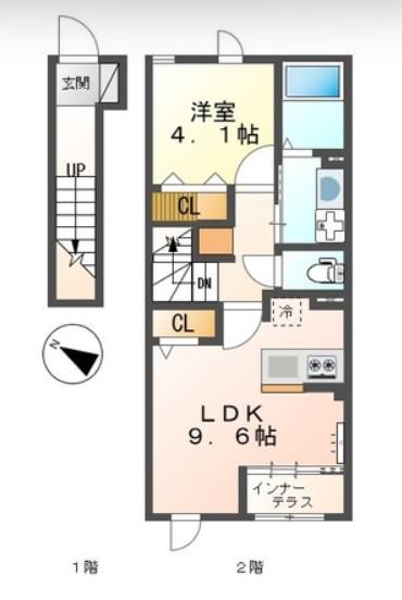 セジュール・ネオ(1LDK/2階)の間取り写真