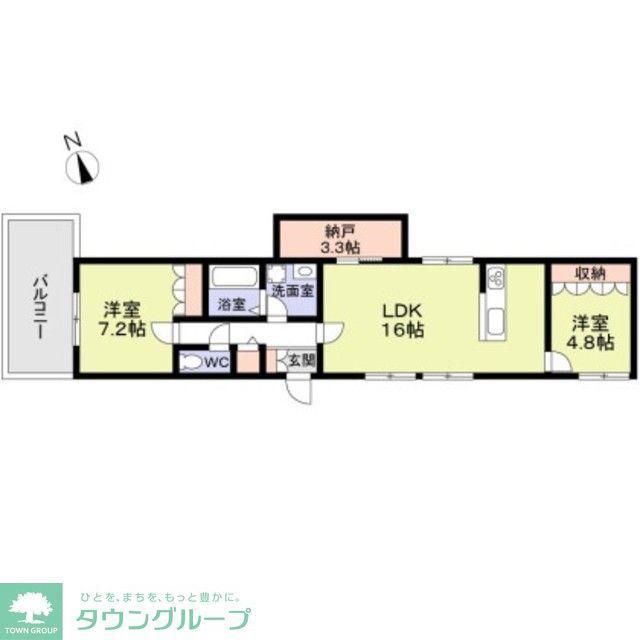 GREEN TOSHIN(2SLDK/3階)の間取り写真