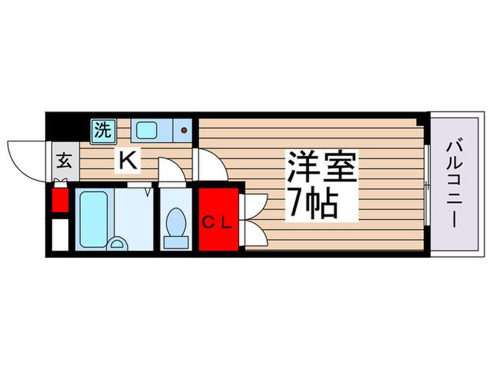グランシャルム南行徳I(1K/3階)の間取り写真