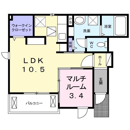 ALBAー17(1LDK/1階)の間取り写真