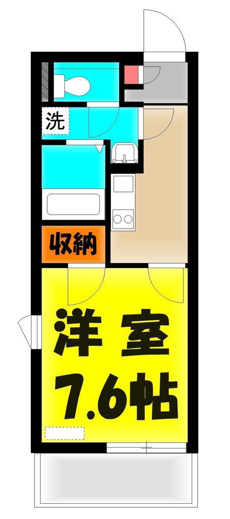 オルトシエ(1K/1階)の間取り写真