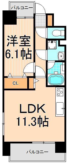 FUTURE HOKIMA(1LDK/10階)の間取り写真