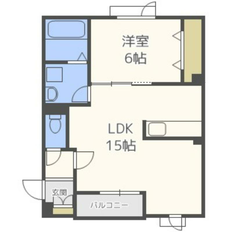 正和パレスD棟(1LDK/1階)の間取り写真
