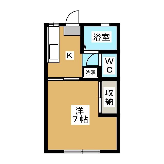 サンライズ土方A(1K/1階)の間取り写真