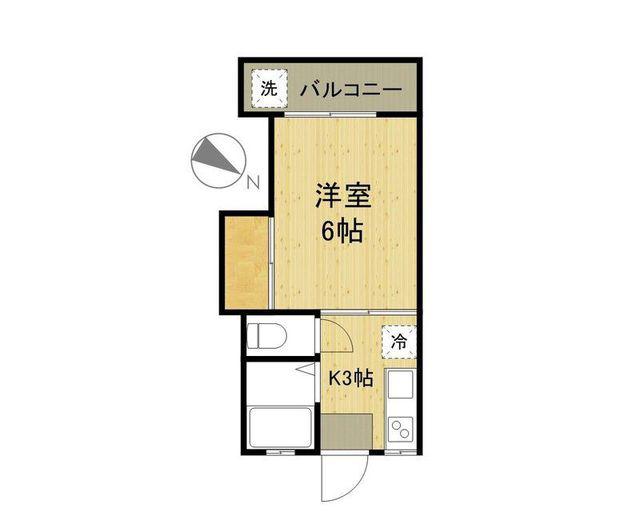 第一いづみコーポ(1K/2階)の間取り写真