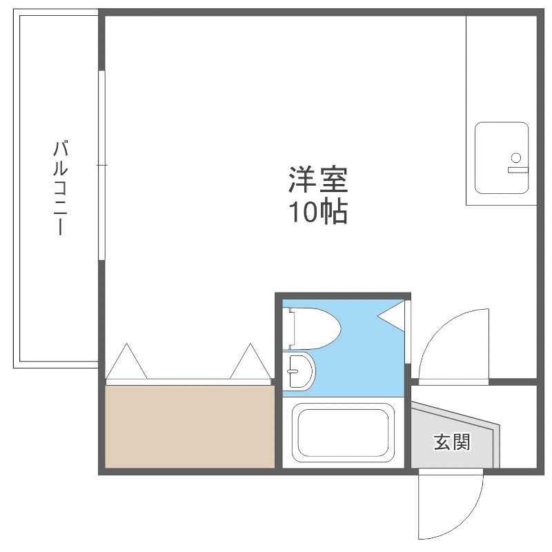 アルトゥパークマンション(ワンルーム/6階)の間取り写真