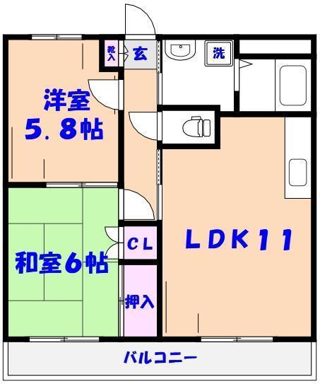 アーバンT(2LDK/2階)の間取り写真