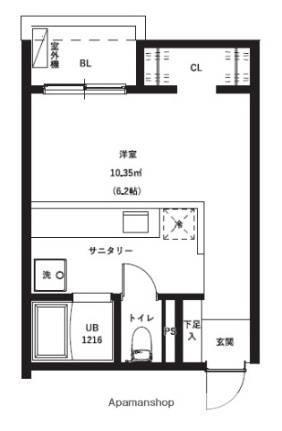 REVE大津朝倉(ワンルーム/2階)の間取り写真