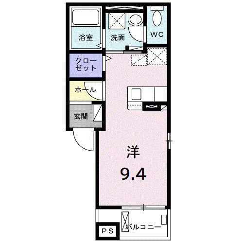 ラシュレ エイト(ワンルーム/2階)の間取り写真