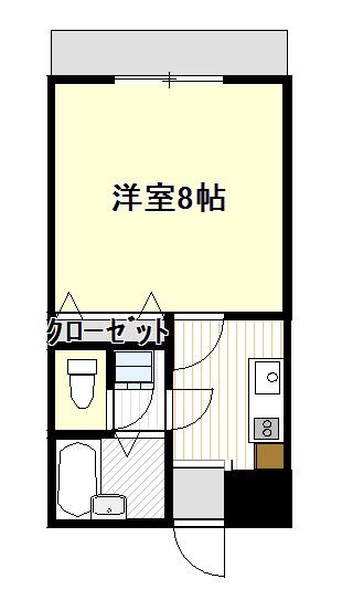 クワーズジュネス(1K/3階)の間取り写真