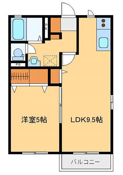 クレストコート(1LDK/1階)の間取り写真