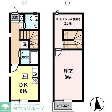 イエローコートヨコハマ D棟(1DK/1階)の間取り写真