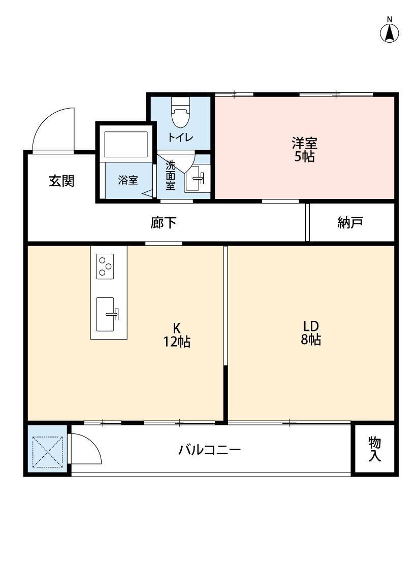 豊中グリーンハイツ(2LDK/4階)の間取り写真