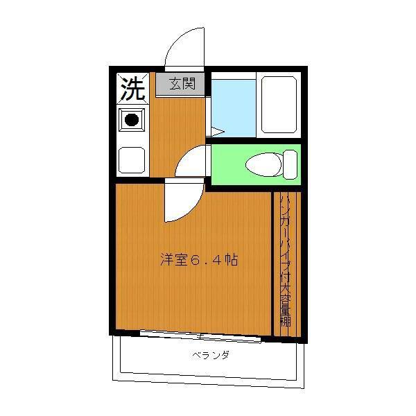 エスティスルガ(1K/4階)の間取り写真