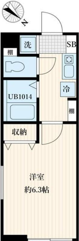 コンフォート東浦和(1K/1階)の間取り写真