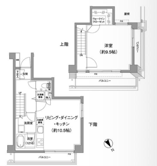 ザ キューブ(1LDK/5階)の間取り写真