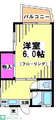アイコーポ29号棟(1K/2階)の間取り写真