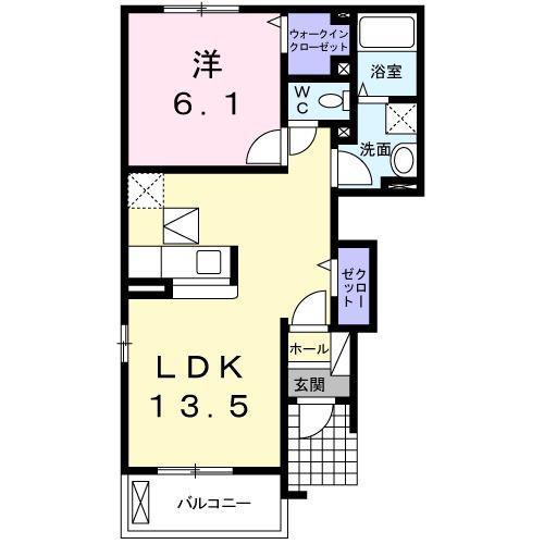 ルミエール マサキ(1LDK/1階)の間取り写真