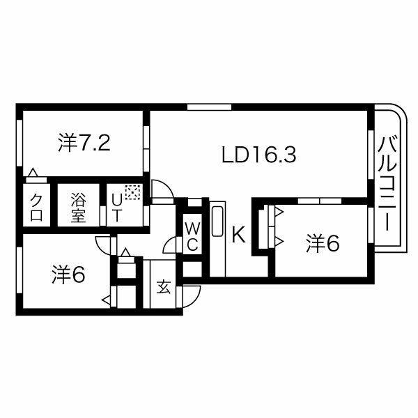エトワール(3LDK/2階)の間取り写真