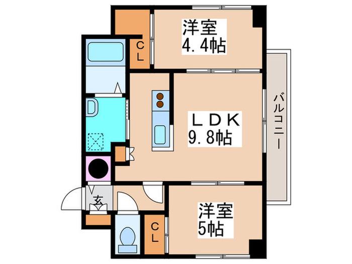 イリオス ディオ(2LDK/6階)の間取り写真
