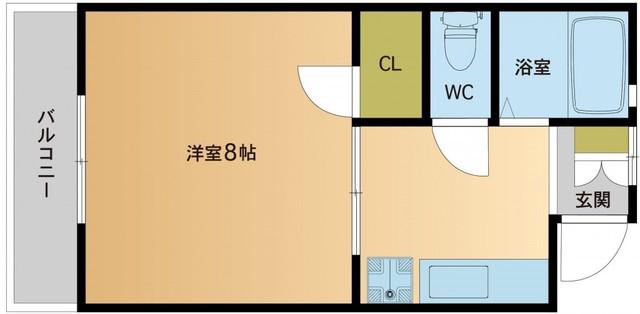 有吉ハイツ(1K/2階)の間取り写真