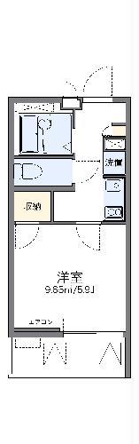 レオネクストウエストフィールド(1K/3階)の間取り写真